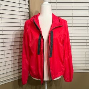 ZYIA Hot Pink Hoodie Windbreaker Drawstring NEW Medium Large Active Rain Jacket